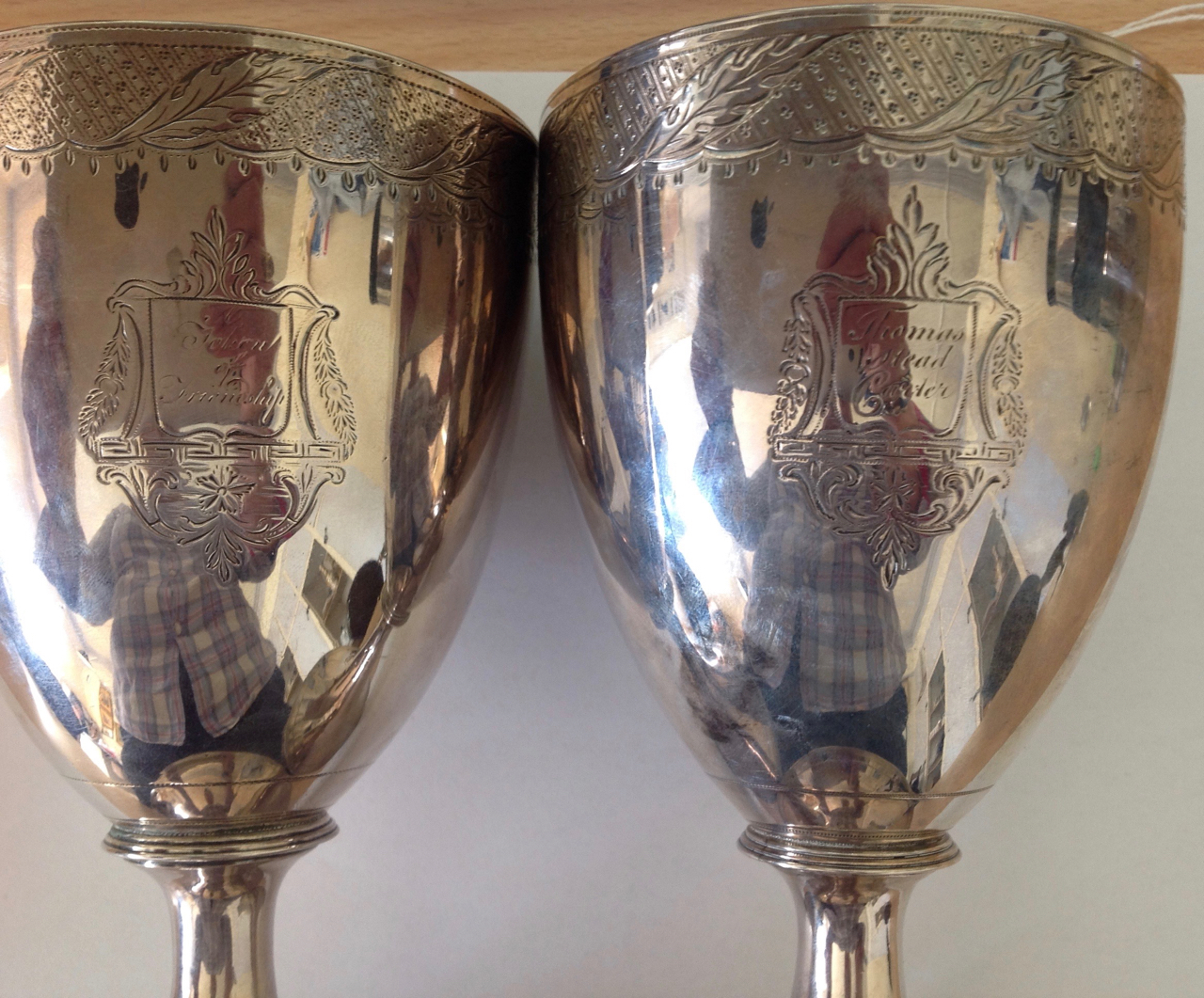 Two impressive George III silver and silver gilt goblets - Image 3 of 4