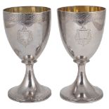 Two impressive George III silver and silver gilt goblets