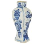 A small Chinese Kangxi blue and white porcelain vase,