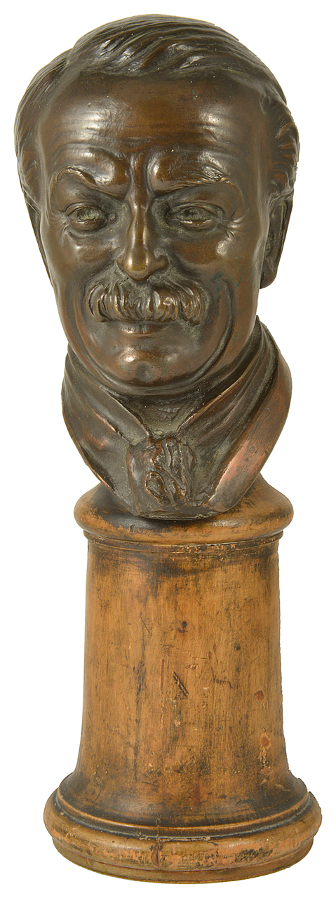 A bronze bust of the politician David Lloyd George (1863 - 1945)