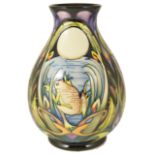 A contemporary Moorcroft Emma Bossons 'Shearwater Moon' vase, circa 2005,