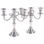 Two Regency style silver plated candelabra