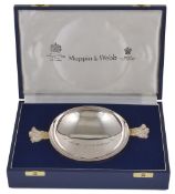 A Mappin & Webb Royal Wedding silver quaich, hallmarked Sheffield 1980