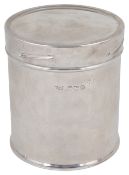 A Mappin and Webb silver container, hallmarked Sheffield 1952