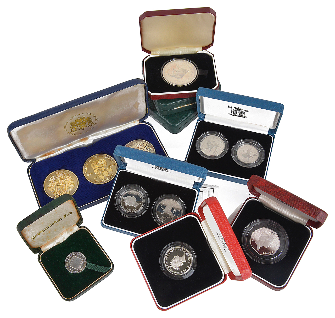 A collection of cased Royal Mint silver coinage