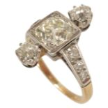 A large Art Deco diamond set ring,