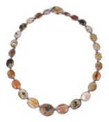 An attractive Georgian graduated agate collet necklace, circa 1820