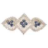 An attractive Victorian style sapphire and diamond set brooch/pendant