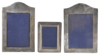A pair of George V silver photograph frames, hallmarked London 1918