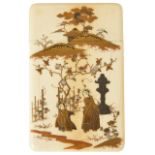 A Japanese Shibayama card case, Meiji period