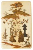 A Japanese Shibayama card case, Meiji period