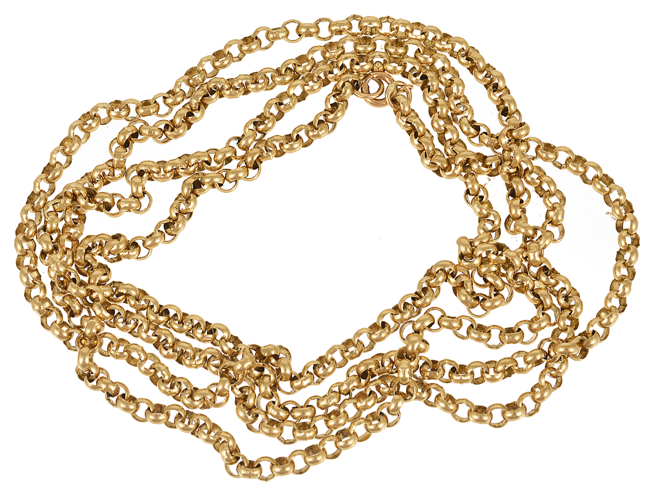 A 9ct gold belcher chain necklace