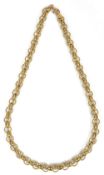 A Continental 18ct gold fancy link necklace