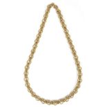 A Continental 18ct gold fancy link necklace