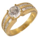 A Continental brilliant and baguette diamond set fancy ring