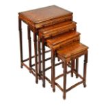 A nest of four Chinese hardwood graduated side tables, early 20th century