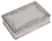 A William VI silver snuff box, hallmarked Edinburgh 1837