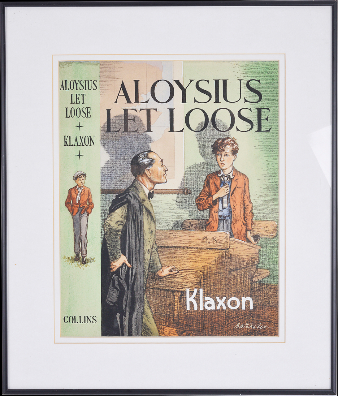 A.E Batchelor (British fl. 1920s) original artwork for the dust cover of 'Aloysius let loose'