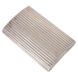A Tiffany silver cigarette casehallmarked Sterling 925, of rectangular ribbed form with hinged