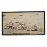 A sailors woolwork picture third quarter 19th century