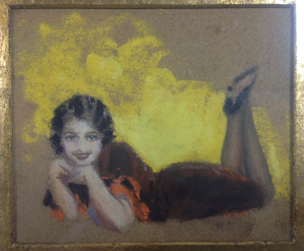 Rolf Armstrong (American 1889-1960) 'Girl on the beach', pastel and 'Girl relaxing', pastel - Image 3 of 10