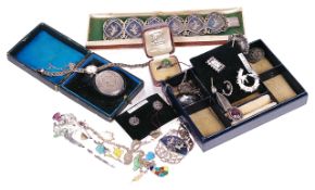 An interesting collection of Victorian and later silver jewellery,to include an Edwardian silver