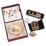 A mixed collection of mainly Victorian and Edwardian gold and other jewellery,including a