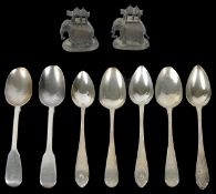 A collection of silver teaspoonsthree George IV teaspoons, hallmarked Edinburgh, makers mark IL,