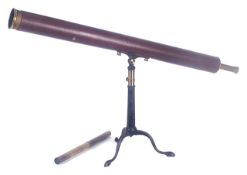 A late 19th/early 20th century 2 3/4 -inch refracting telescope by Newton & Cothe leather bound body