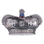 A small Victorian silver and paste set crown broochthe stones set in a central line and with bead
