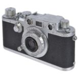 An Ernst Leitz Wetzlar Leica III cameraserial number 534343, Emlar f = 5cm 1:3.5 lens, with