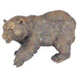 A large bronze figure of a grisly bear realistically modelled, in standing stance