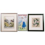 Two original artworks for book dust covers and an advertising watercolour
