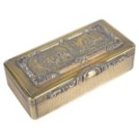 A John Jones George IV silver-gilt hunting snuff boxthe engine turned case hallmarked London 1824,