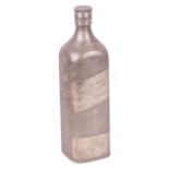 A novelty white metal decanter in the form of a Johnnie Walker Black Label Whisky bottlestamped on