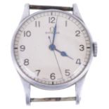 An Omega bi-metal gentlemans wristwatch supplied to the Air Ministry the circular white dial with