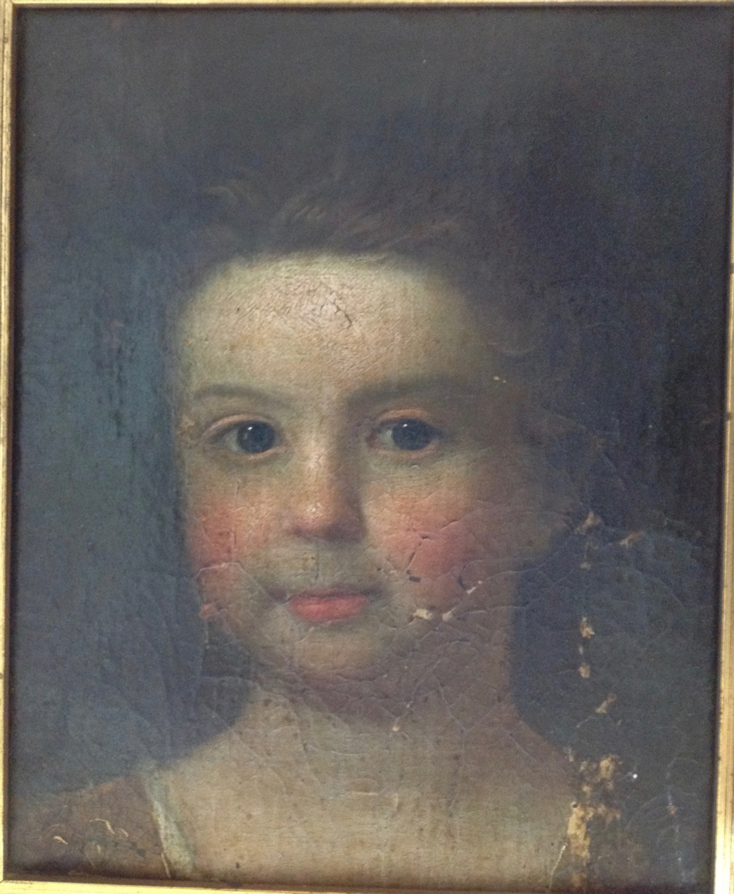 British School, 18th century 'Portrait of a young girl', oil on canvas, indistinctly signed - Image 2 of 6