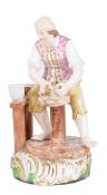 A Stevenson & Hancock, Derby porcleain figurine of a potter,early 20th Centuryrealistically