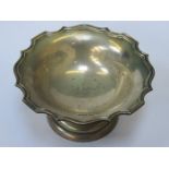 HALLMARKED SILVER STEMMED BON BON DISH BY WALKER & HALL,