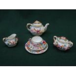 COALPORT RELIEF FLORAL MINIATURE TEA SET