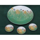 ROSENTHAL CIRCULAR CERAMIC PLAQUE AND THREE SMALLER CERAMIC PLAQUES