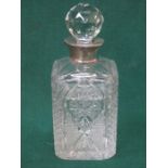 SILVER MOUNTED GLASS DECANTER