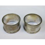 PAIR OF HALLMARKED SILVER NAPKIN RINGS,