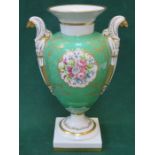 VISTA ALEGRE PORTUGAL HANDPAINTED AND GILDED FLORAL DECORATED CERAMIC VASE,