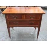 INLAID EDWARDIAN MAHOGANY THREE DRAWER CHEST