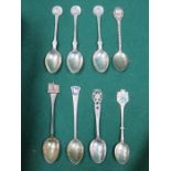 PARCEL OF VARIOUS SILVER SOUVENIR SPOONS