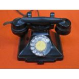 VINTAGE BLACK BAKELITE GPO TELEPHONE