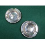 PAIR OF HALLMARKED SILVER ASHTRAYS BY WALKER & HALL,