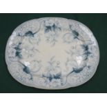 BLUE AND WHITE FLORAL DECORATED IRONSTONE ASHETTE