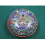 DECORATIVE CLOISONNE POT WITH COVER